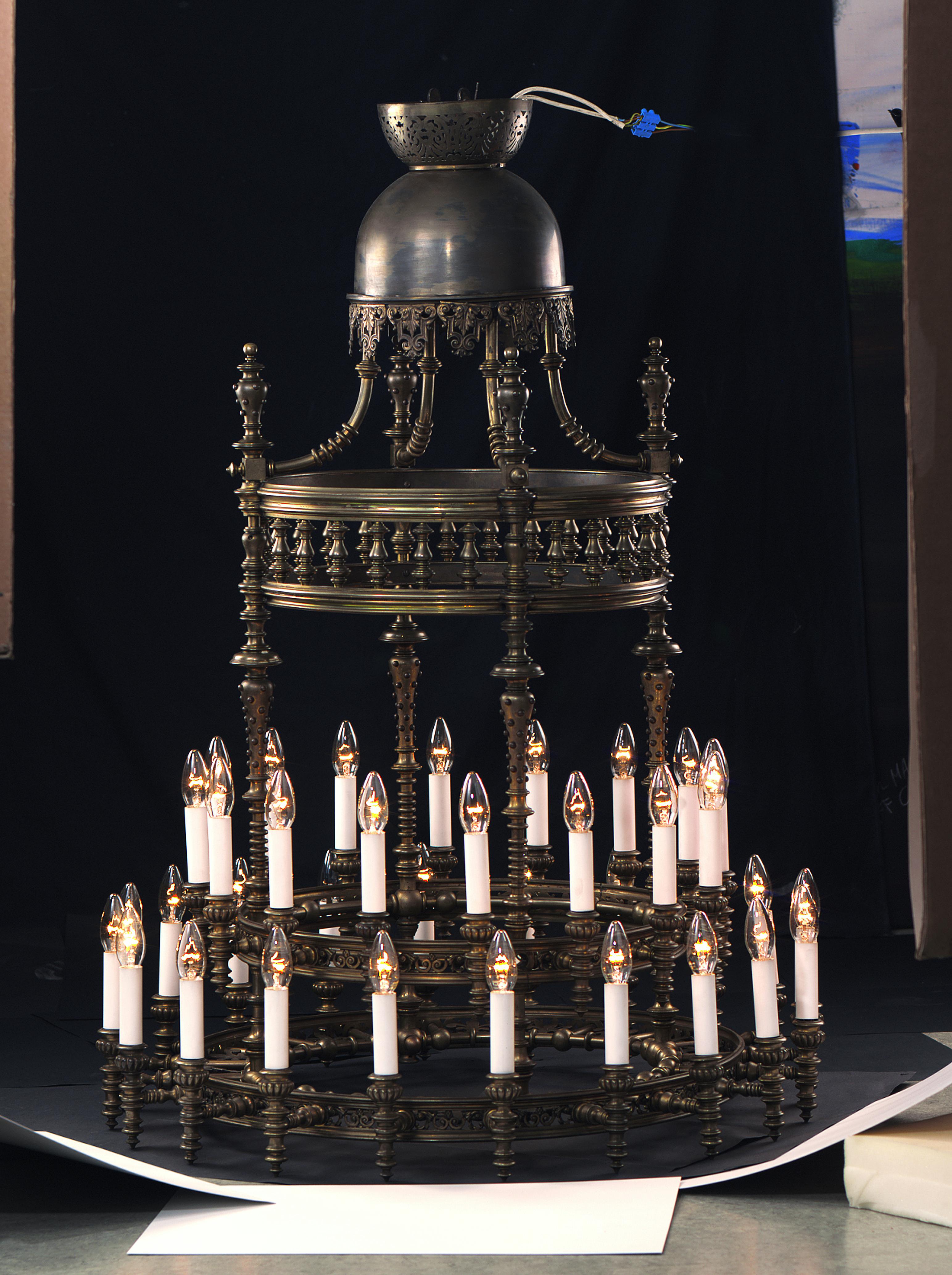 Hand-Crafted Original Documented Otto Wagner's Private Belonging Dining Room Chandelier For Sale