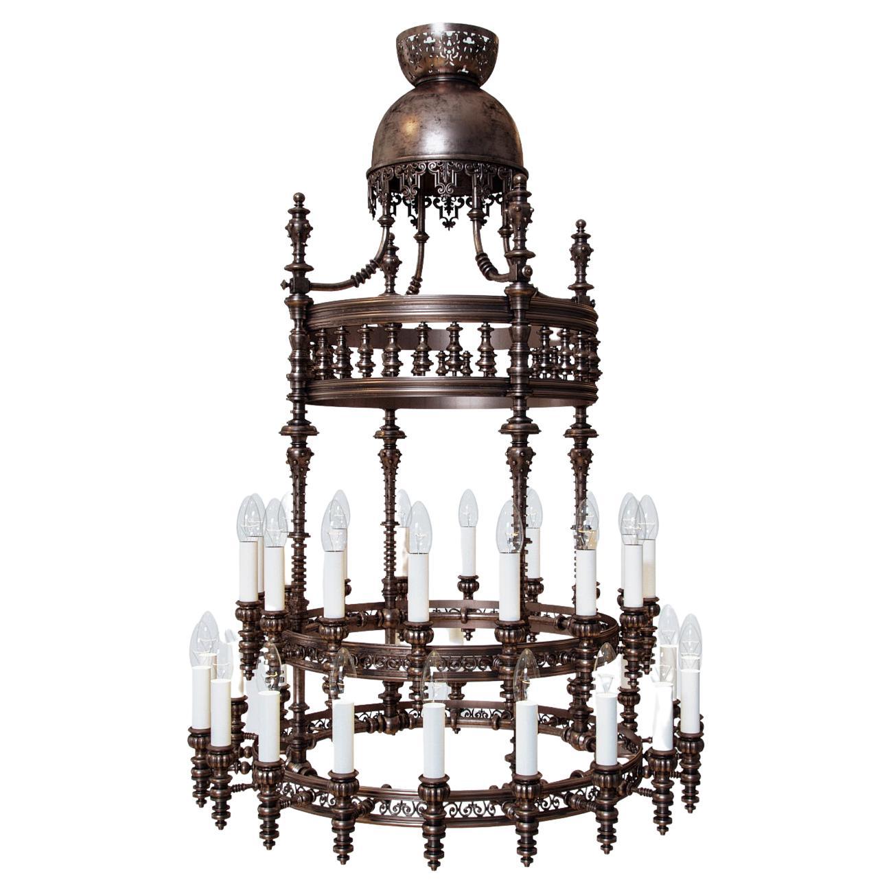 Original Documented Otto Wagner's Private Belonging Dining Room Chandelier