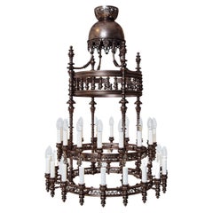 Original Documented Otto Wagner's Private Belonging Dining Room Chandelier