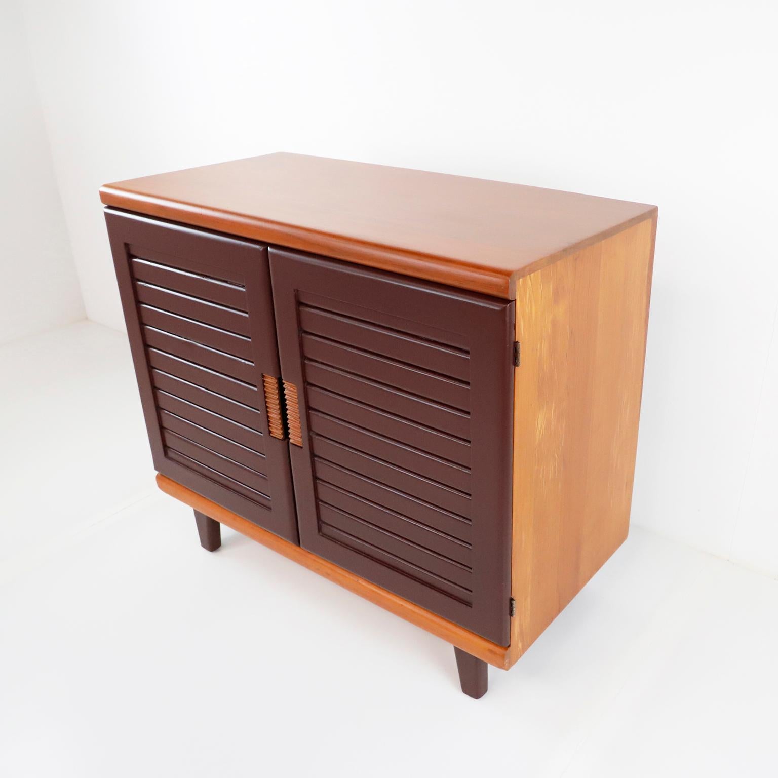 We offer this rare original Domus Credenza by Michael Van Beuren in pine wood and with the characteristic Van Beuren color, designed by the American Bauhaus designer, Michael Van Beuren in Mexico, circa 1950, this handmade, solid pine and was