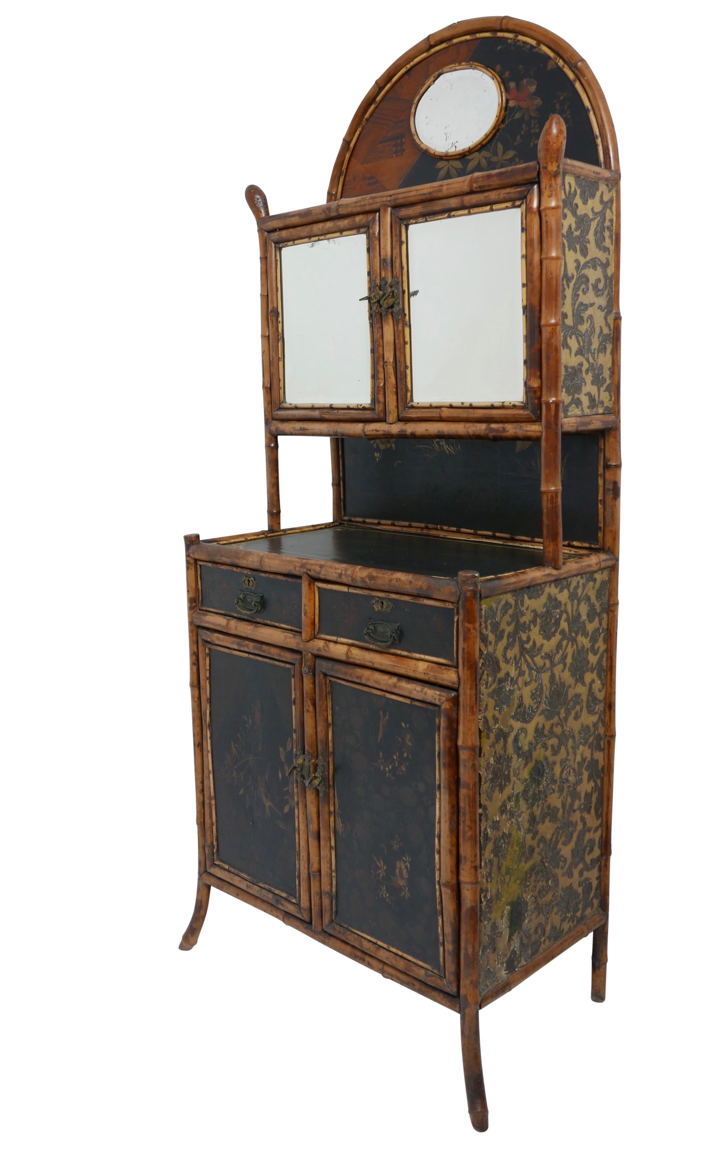 Original Double Tier Bamboo Cabinet English, 19th Century 6
