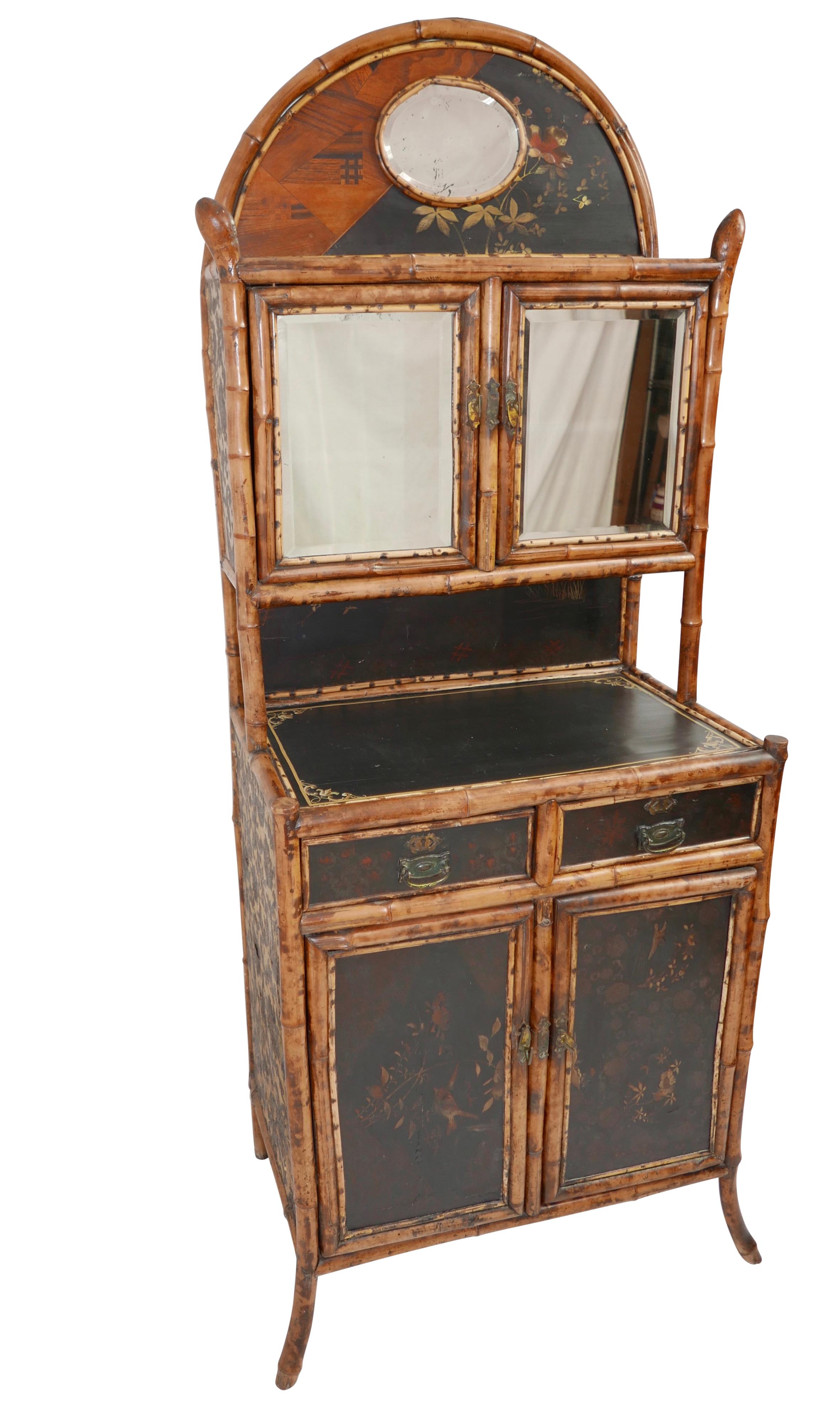 Original Double Tier Bamboo Cabinet English, 19th Century 7