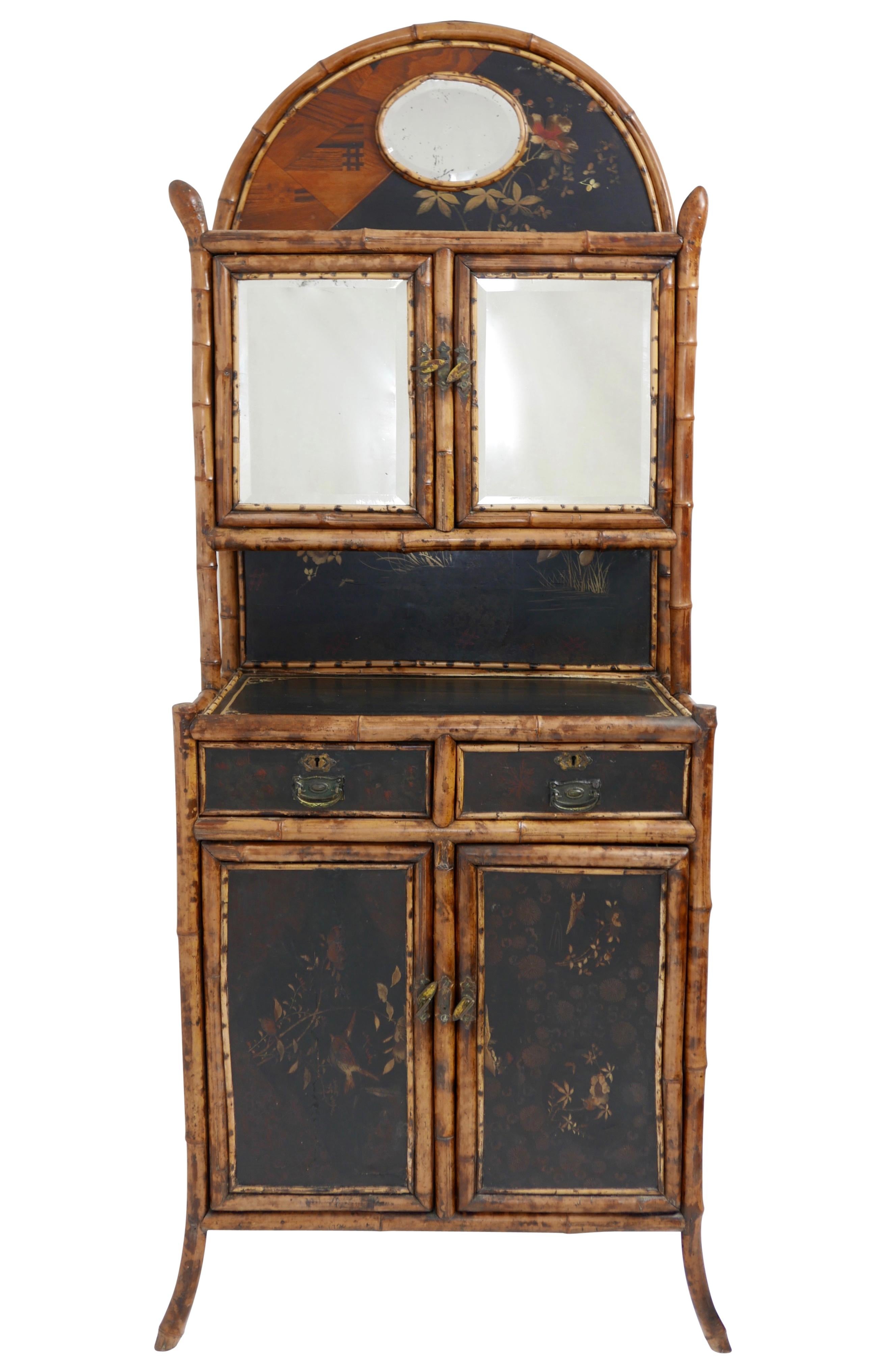 Original Double Tier Bamboo Cabinet English, 19th Century 8
