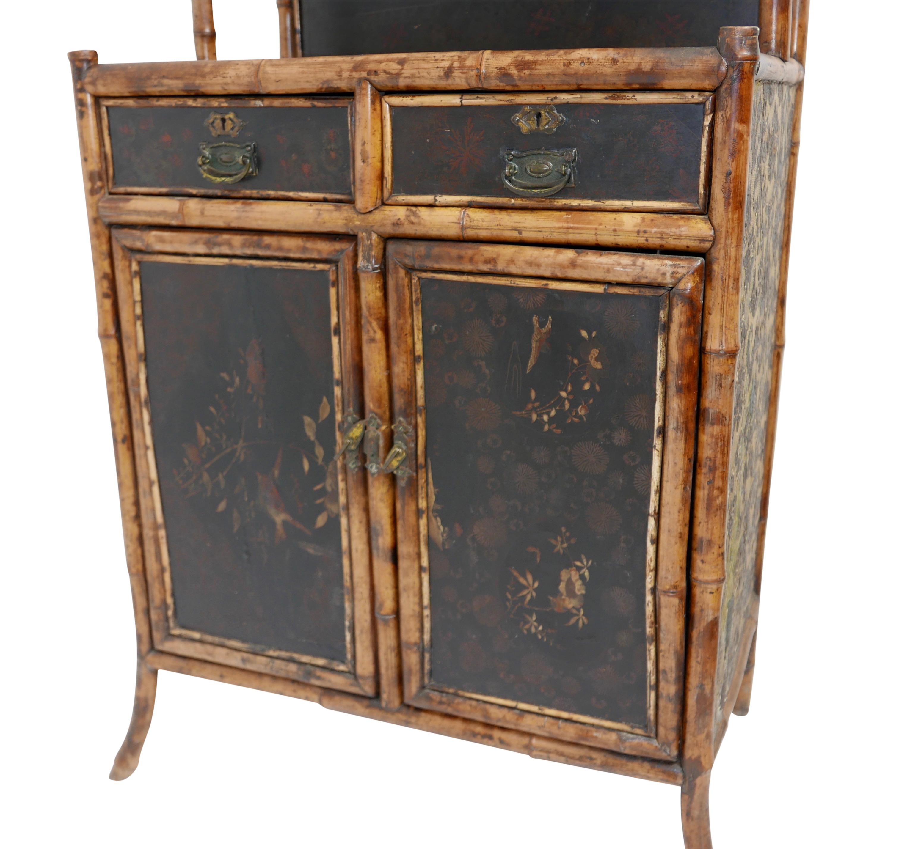 Original Double Tier Bamboo Cabinet English, 19th Century 1