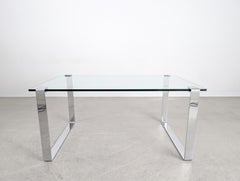 Original Draenert Glas Esstisch Klassik Design Tisch Chrom