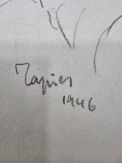 Original Drawing by Antoni Tàpies (Self-Portrait)