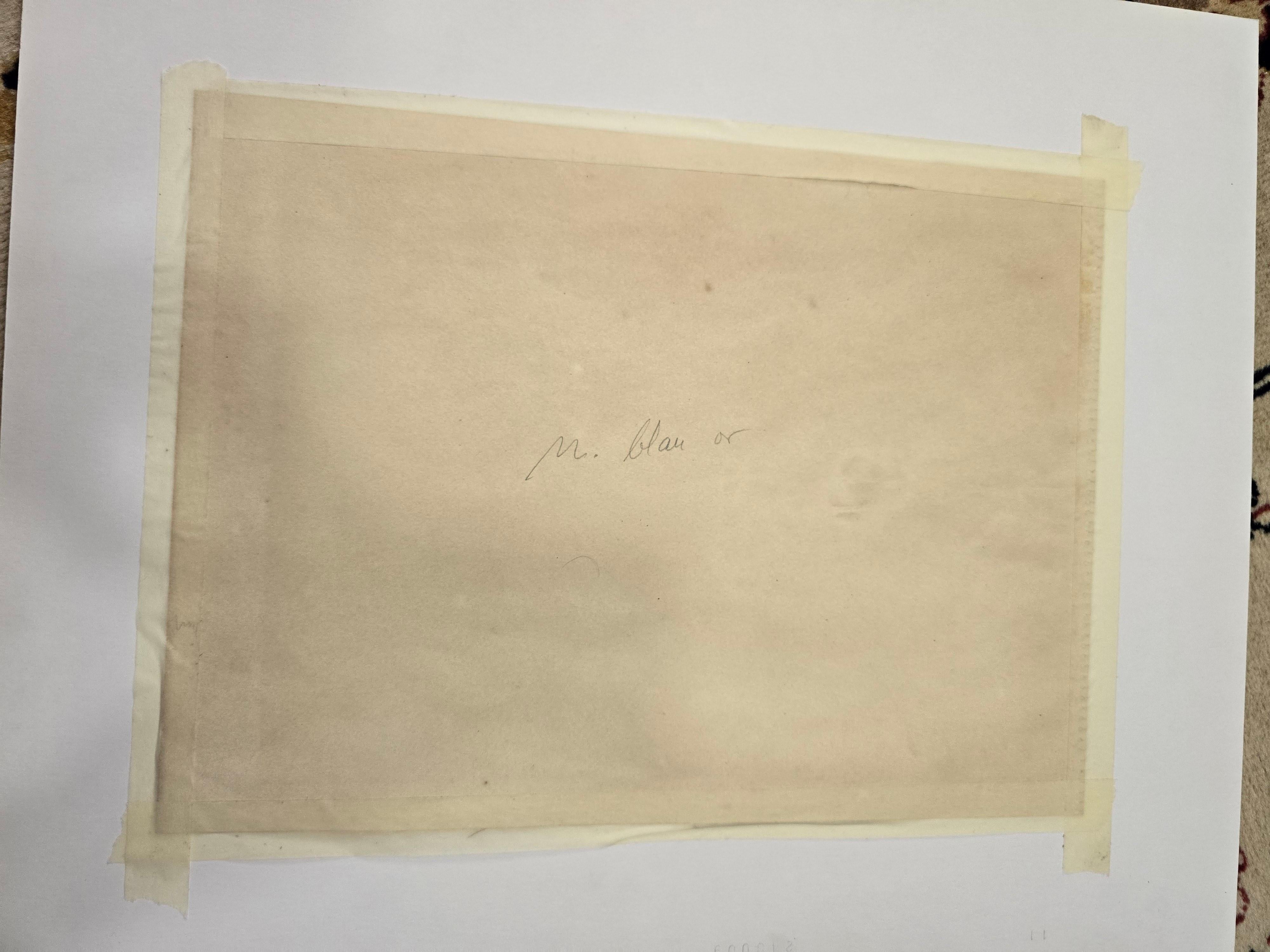 Mid-20th Century Original Drawing by Antoni Tàpies (Self-Portrait) For Sale