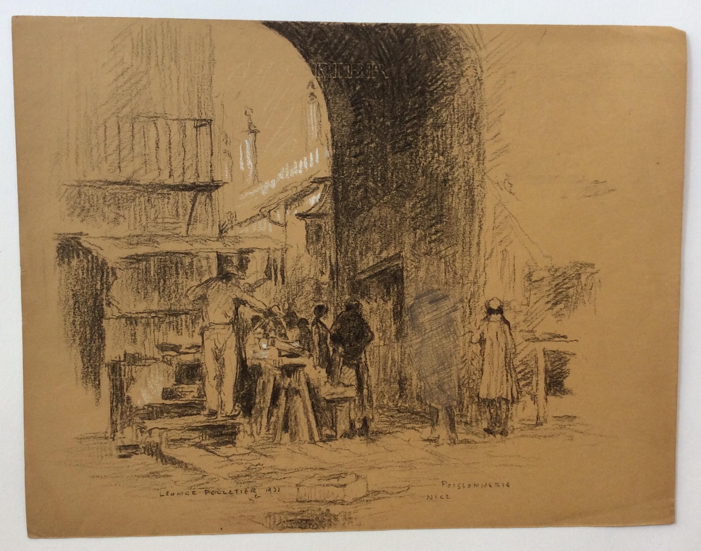 Original Drawing by Leonce Pelletier Dated 1932 In Good Condition For Sale In Miami, FL