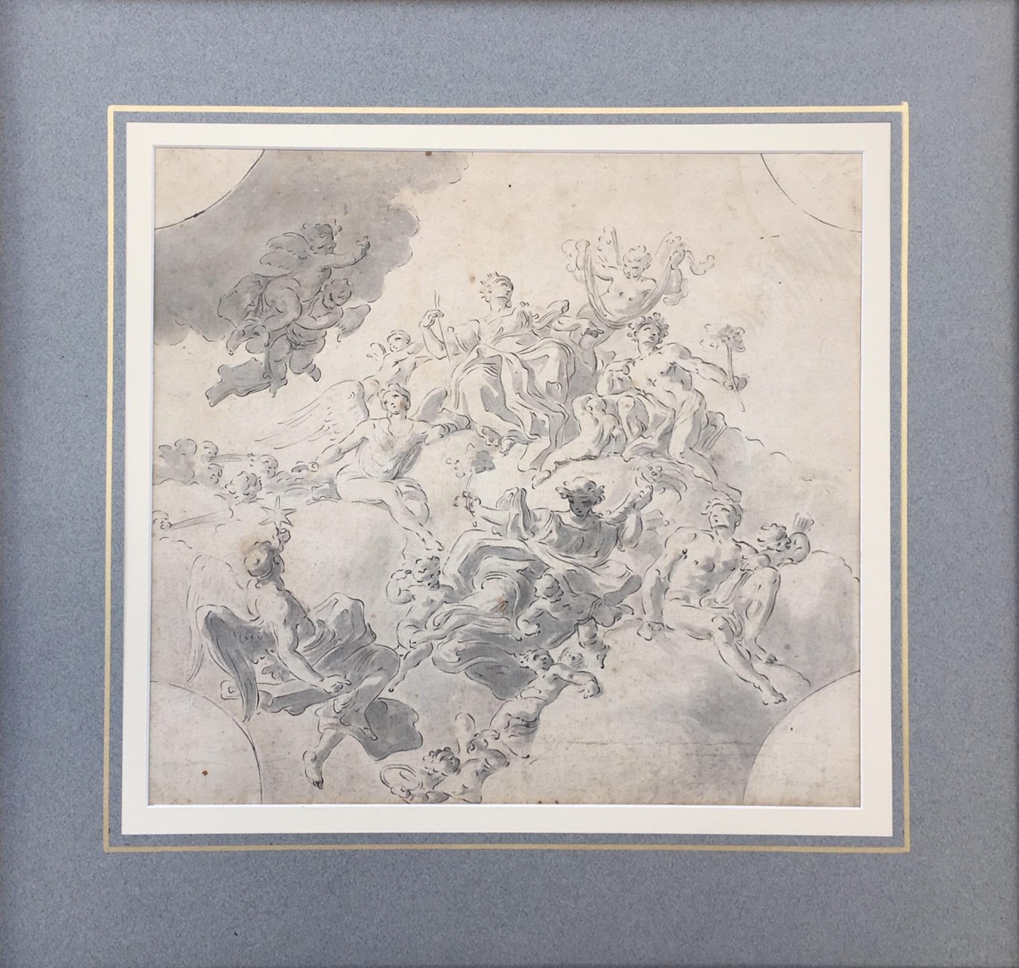 Original-Zeichnung, Kreis von Giovanni Battista Tiepolo 1696-1770 Venedig, Italien 

Obwohl wir diese Altmeisterzeichnung als Kreis von Tiepolo anbieten, sind wir aufgrund der Komposition, Technik und Ausführung überzeugt, dass sie von der Hand des