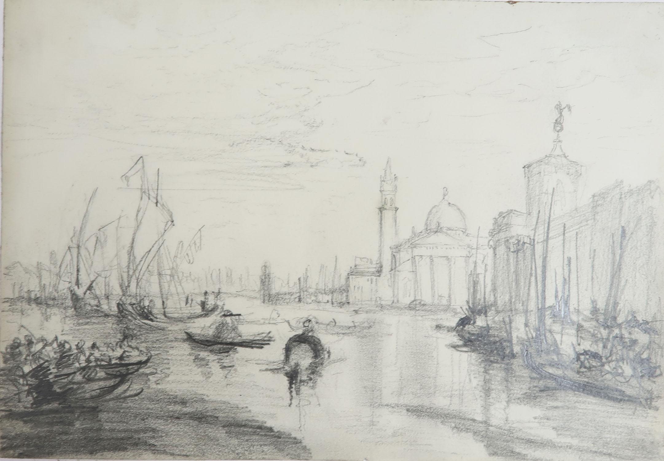 A beautiful drawing of The Grand Canal

Fabulous quality. 

On wove quality paper/card

Signed on verso.

Unframed

*Robert Hindmarsh Grundy. 1816-1865. Examples of his work in The Lady Lever Gallery and The V & A.
  