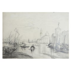 Original Drawing of The Grand Canal, Venice by Robert Hindmarsh Grundy, C.1850