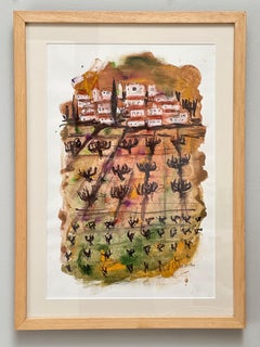 Original-Zeichnung, Ansichten der provenzalischen Drome, Alice Colonieu, Roaix um 1960