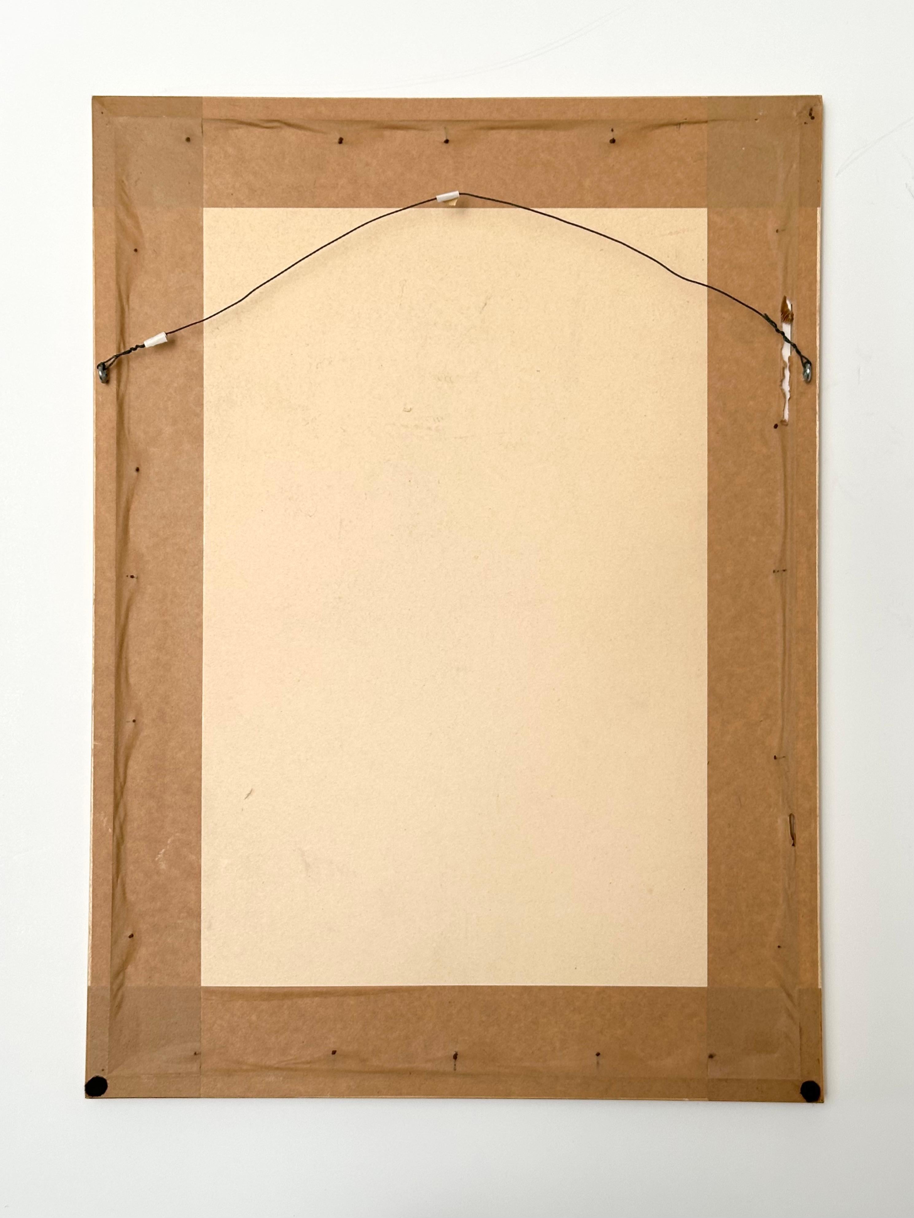 Verre Dessin original, Vues de la Drôme provençale, Alice Colonieu, Roaix c. 1960 en vente