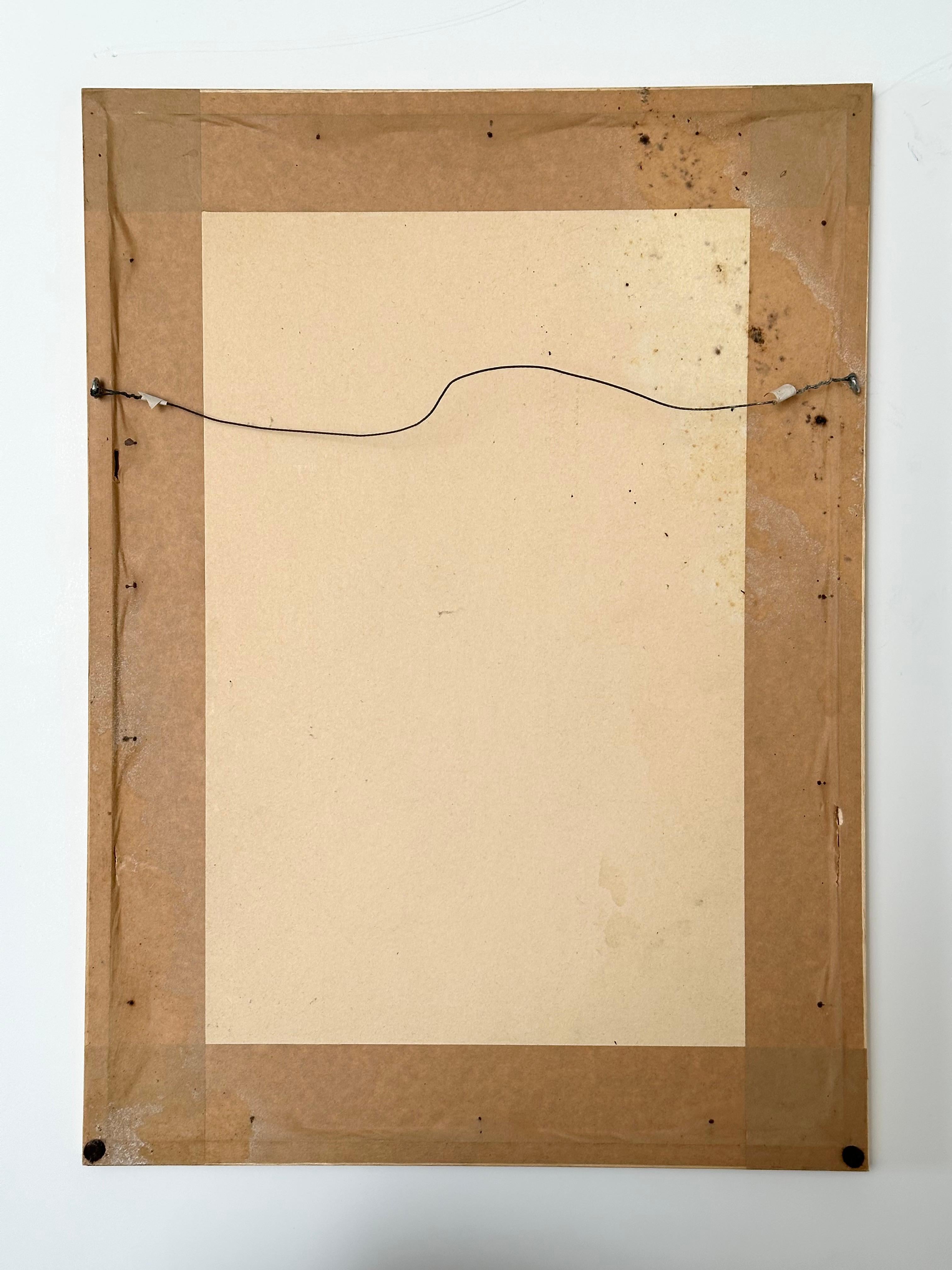 Verre Dessin original, Vues de la Drôme provençale, Alice Colonieu, Roaix c. 1960 en vente