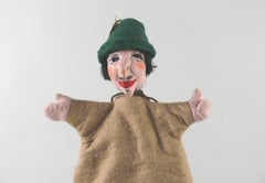 Original Dresden artist doll / hand puppet with legs - Pied Piper, 1970s