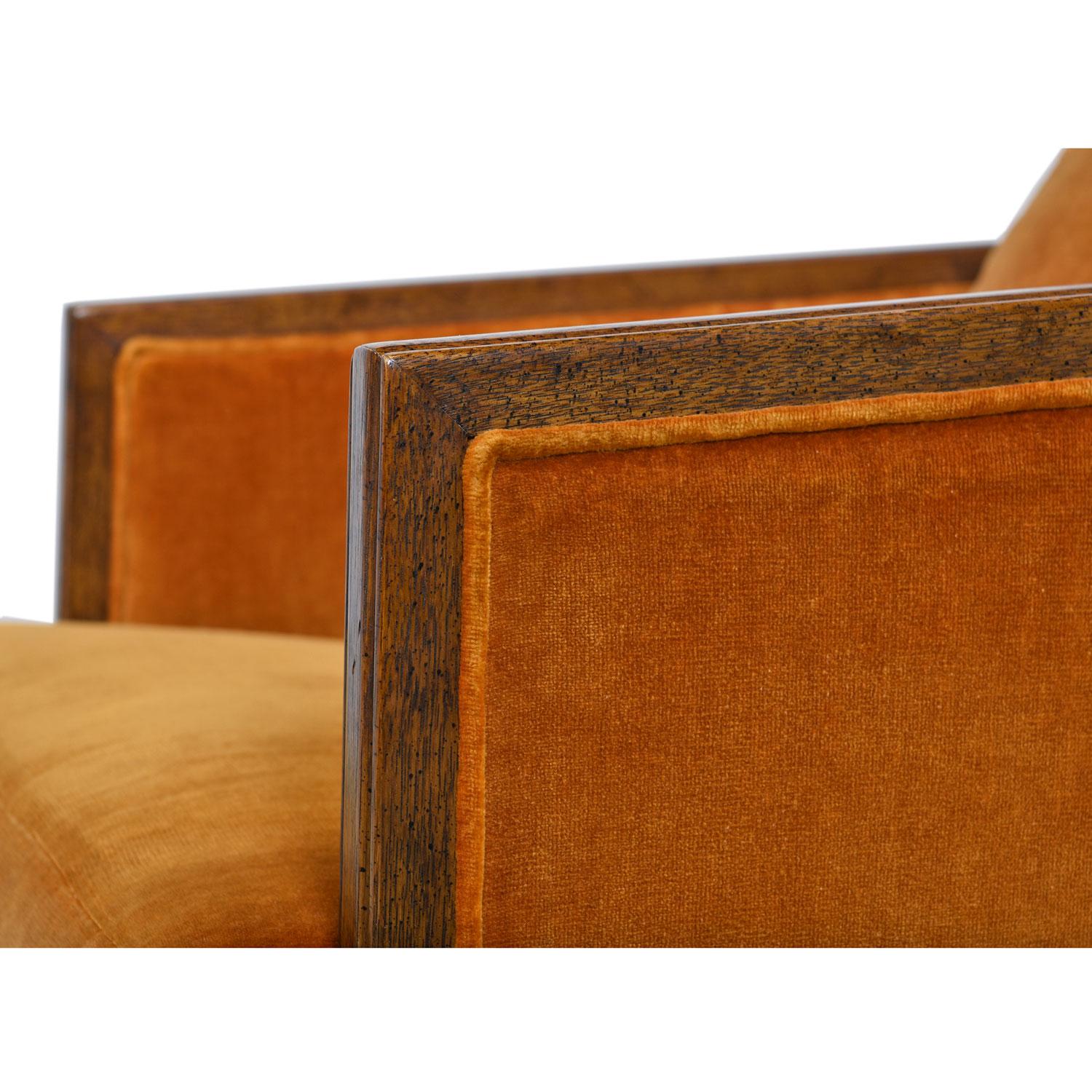 Original Drexel Heritage Persimmon Sunset Velvet Club Chair Set, circa 1970s 1