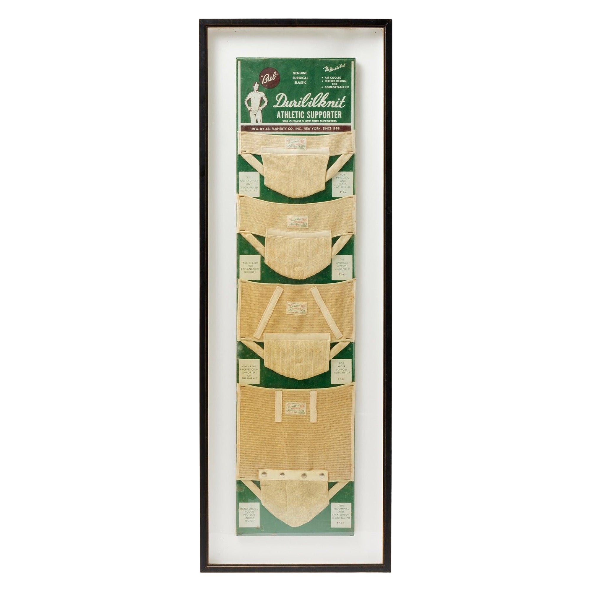Original Duribilknit Athletic Supporter Merchandising Display für JB Flaherty Co, Original
