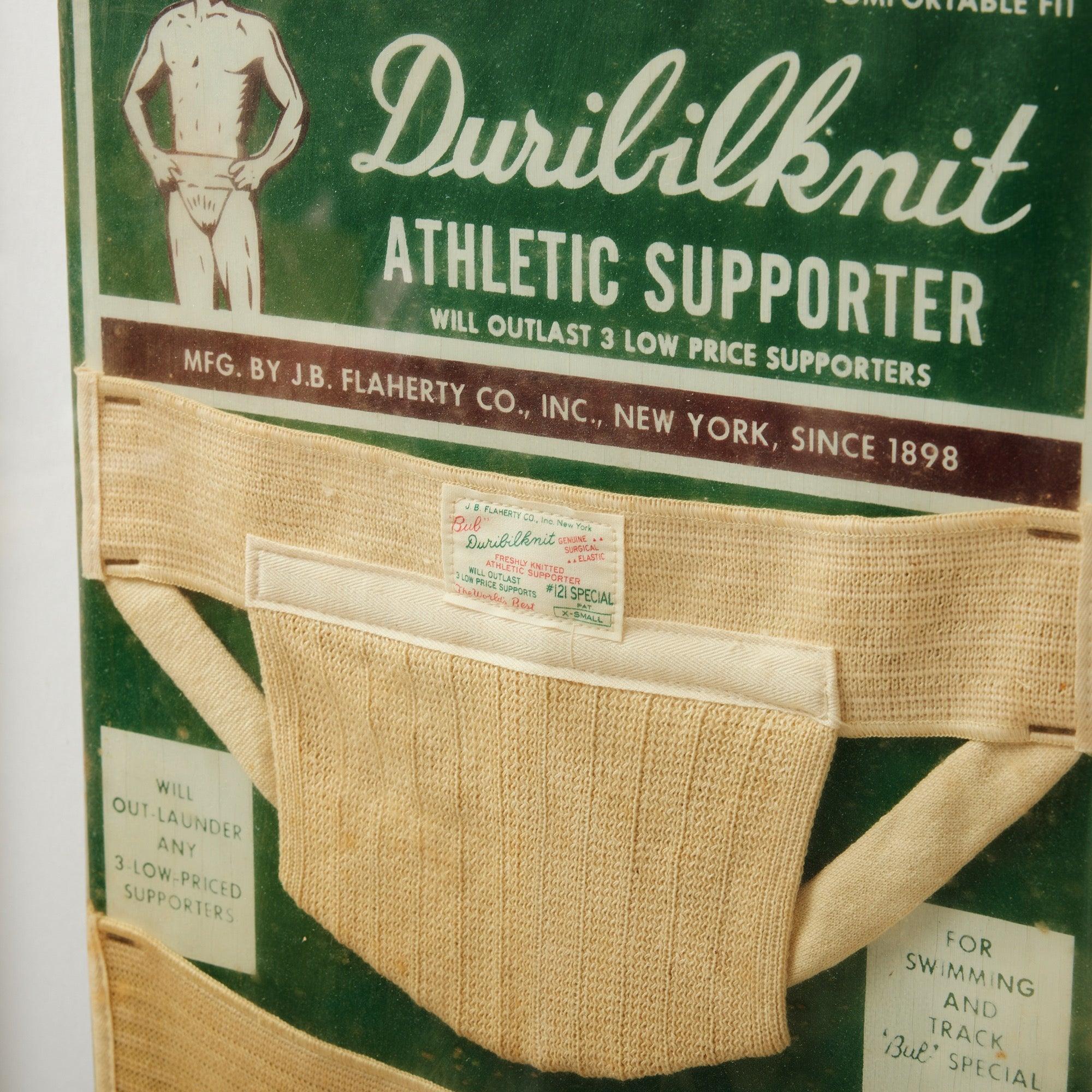 Original Athletic Supporter Merchandising Display?for sportswear store showing actual model usage.