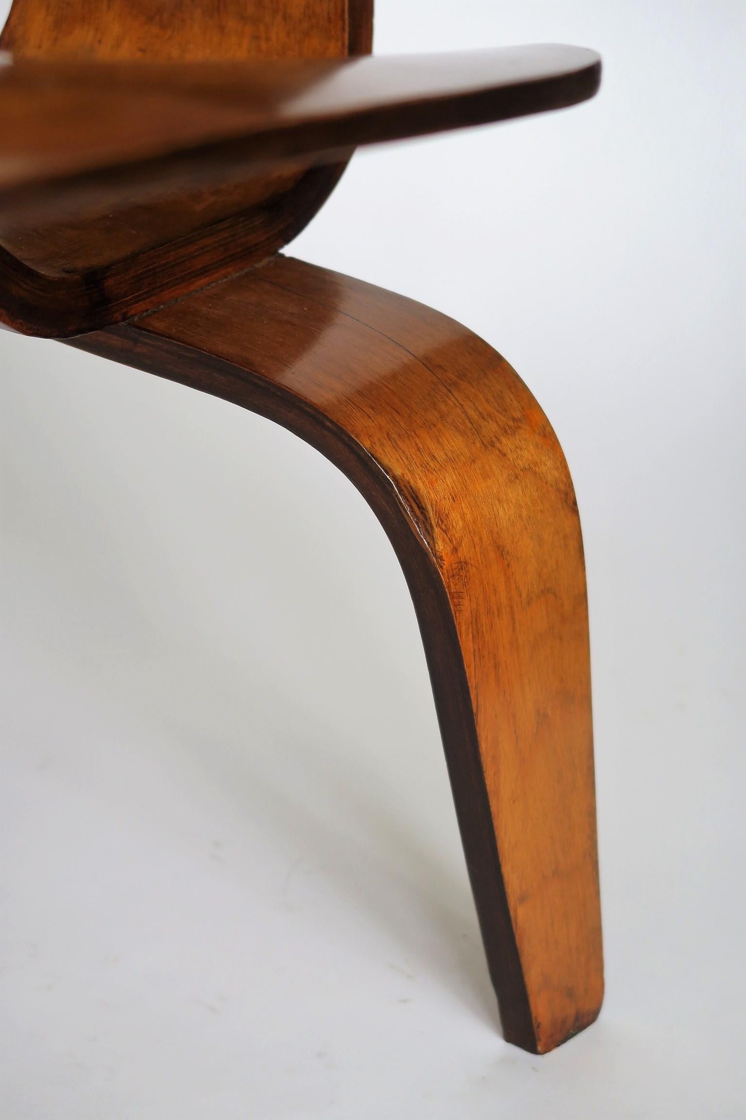 Érable Fauteuil de salon original Eames LCW en contreplaqué d'érable pour Herman Miller, vers 1940