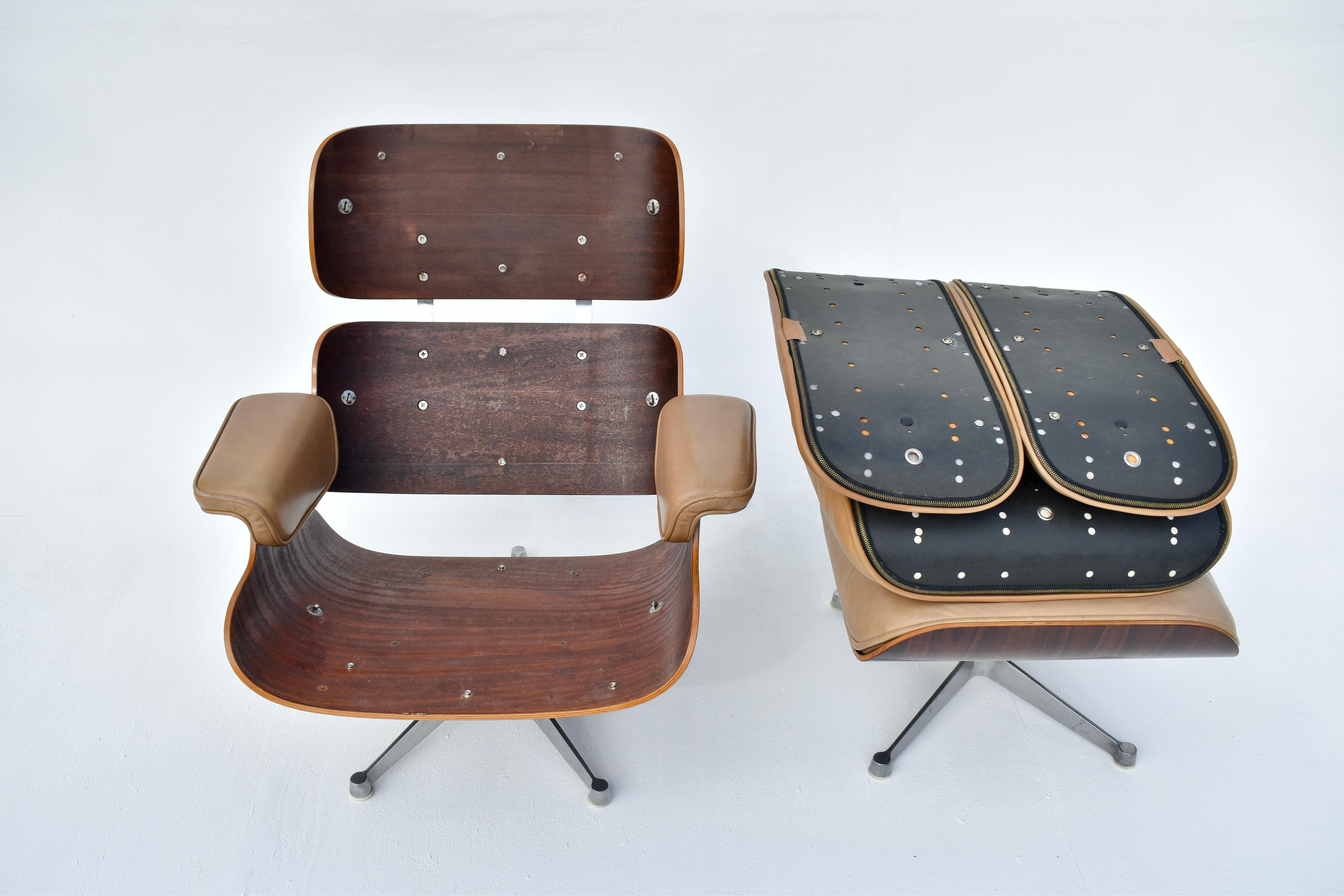 Original Eames Lounge Chair & Ottoman For ICF Italy 8