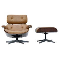 Original Eames Lounge Chair & Ottoman For ICF Italy