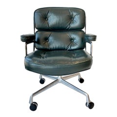 Original Eames Time Life Chairs in Forest Green Leather