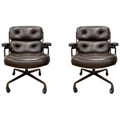 Original Eames Time Life Chair in Olive Brown Leather