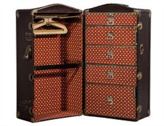 Original Early 1900s French Steamer Wardrobe Trunk Chest