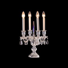 Original Early 20th Century Crystal Candelabra Table Lamp