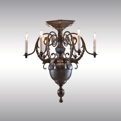 Lampadario originale in bronzo Art Deco, 1914 XX secolo