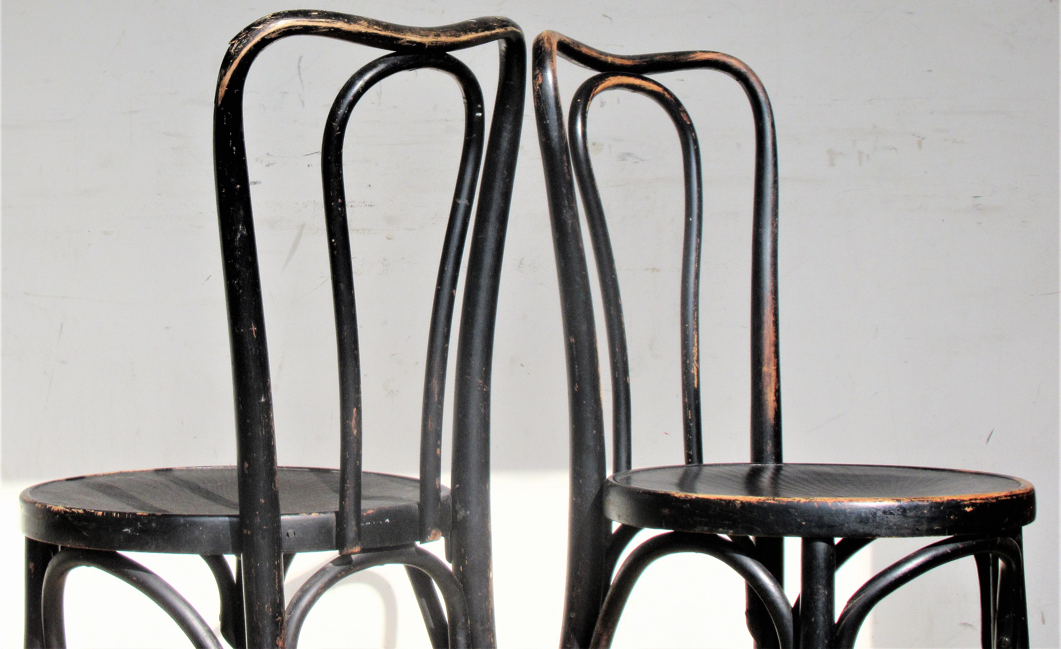 Ebonized Bentwood Chairs by J & J Kohn and Mundus In Good Condition In Rochester, NY