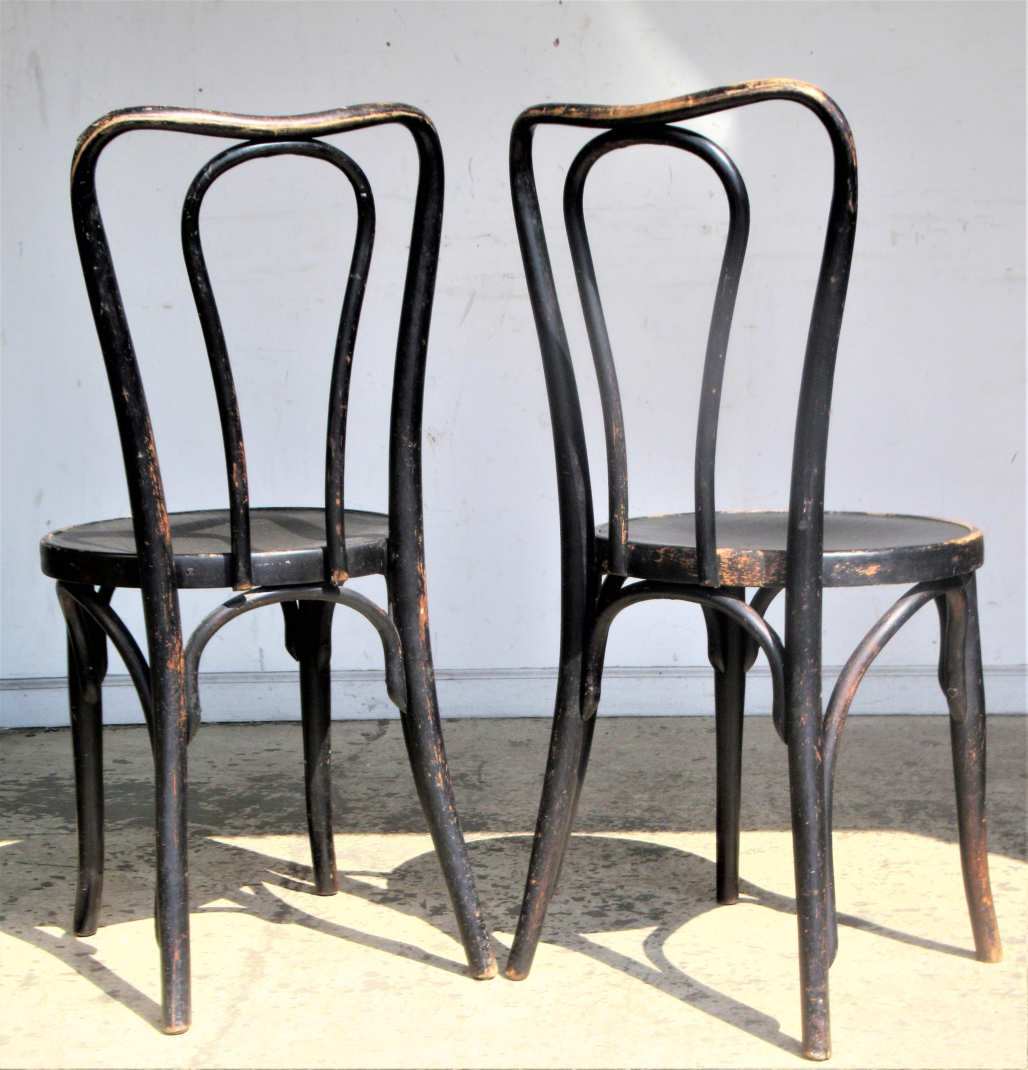 Early 20th Century Ebonized Bentwood Chairs by J & J Kohn and Mundus