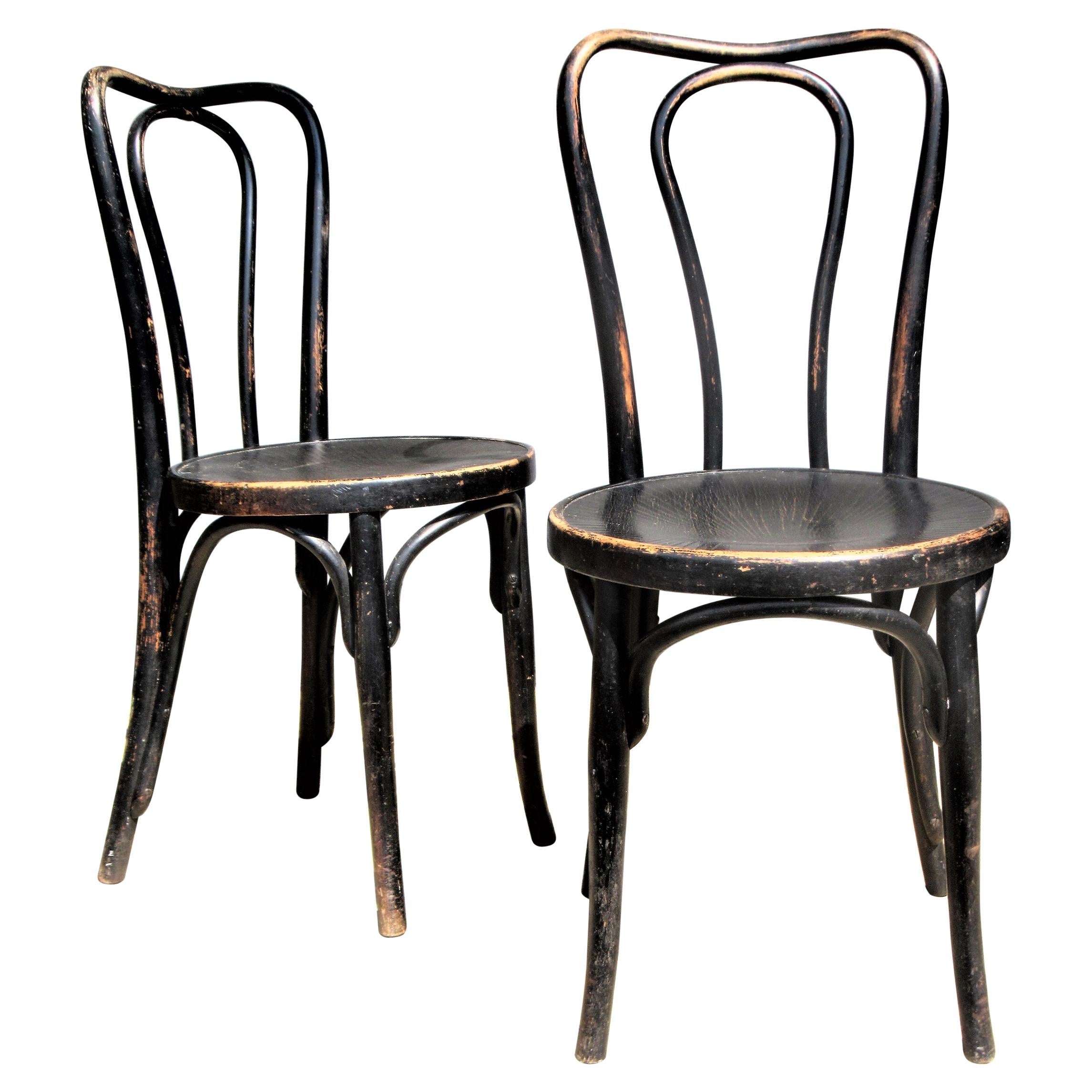  Ebonized Bentwood Chairs by J & J Kohn and Mundus