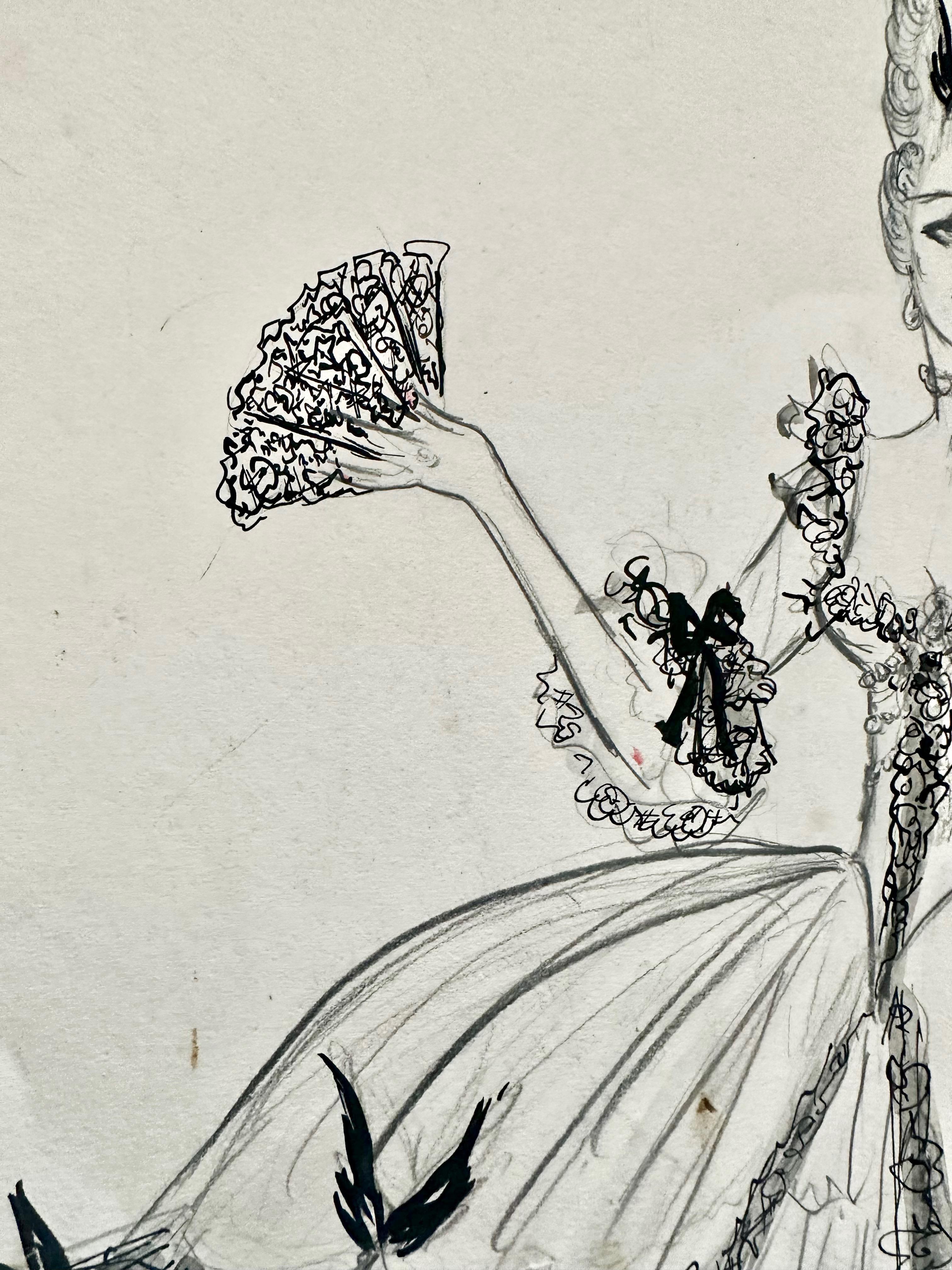 Boceto original Edith Head 1940s Dorothy Lamour Paramount en venta 5
