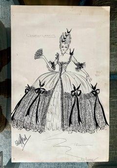 Original Edith Head 1940s Sketch Dorothy Lamour Paramount