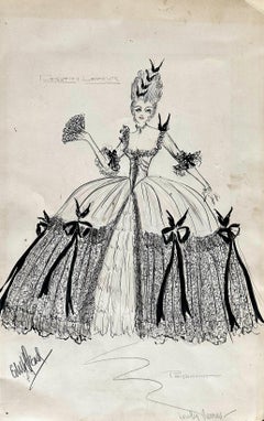 Boceto original Edith Head 1940s Dorothy Lamour Paramount