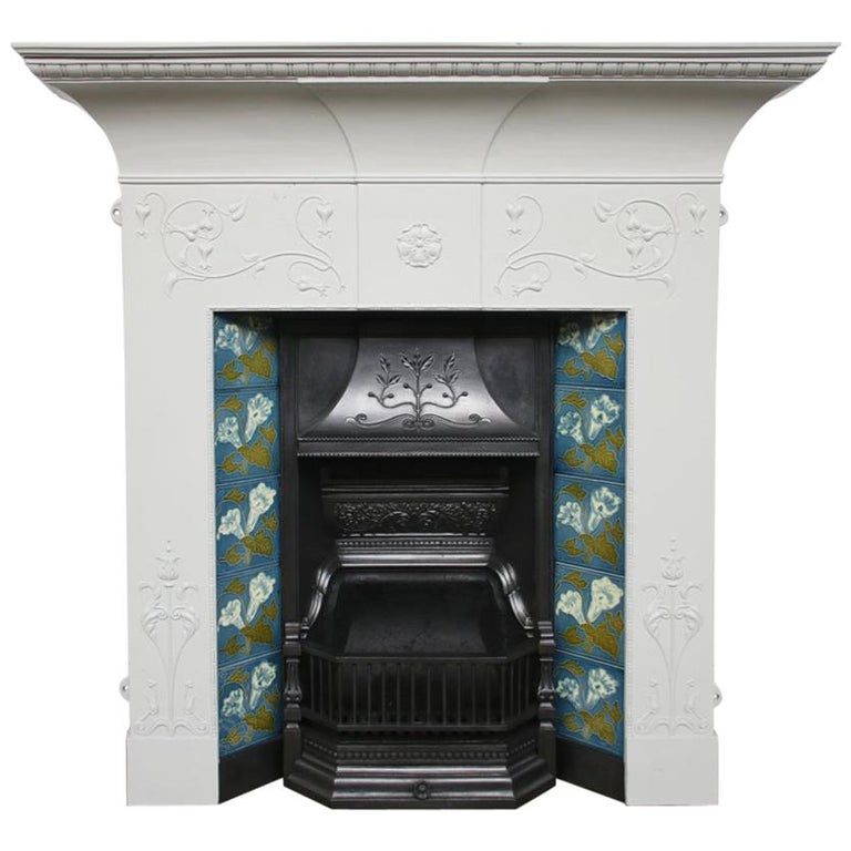 Original Edwardian Art Nouveau Cast Iron Fireplace at 1stDibs