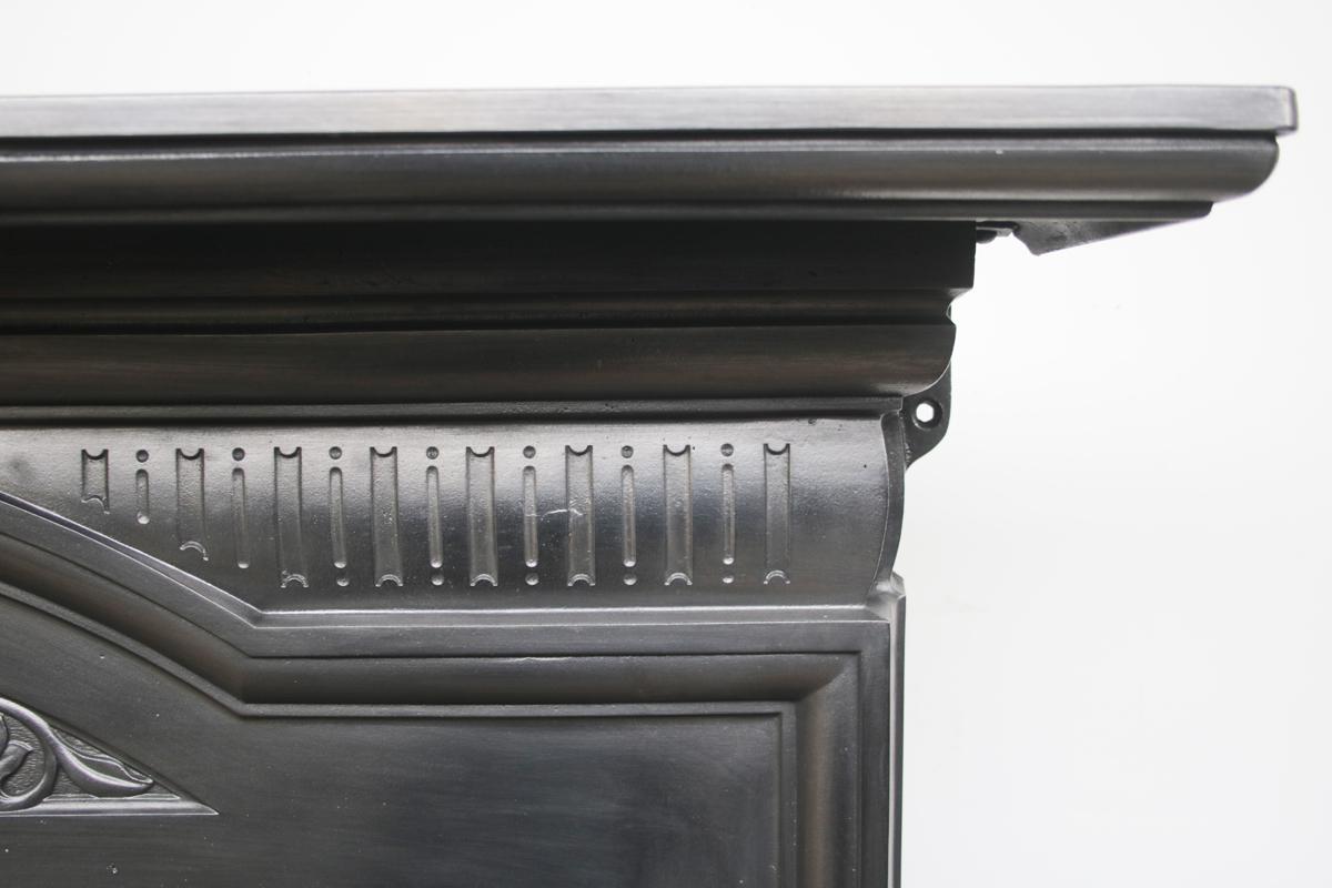 Original Edwardian Art Nouveau Cast Iron Fireplace Surround In Good Condition In Manchester, GB