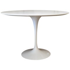 Original Eero Saarinen Round Antique White Laminated Tulip Dining Table Knoll
