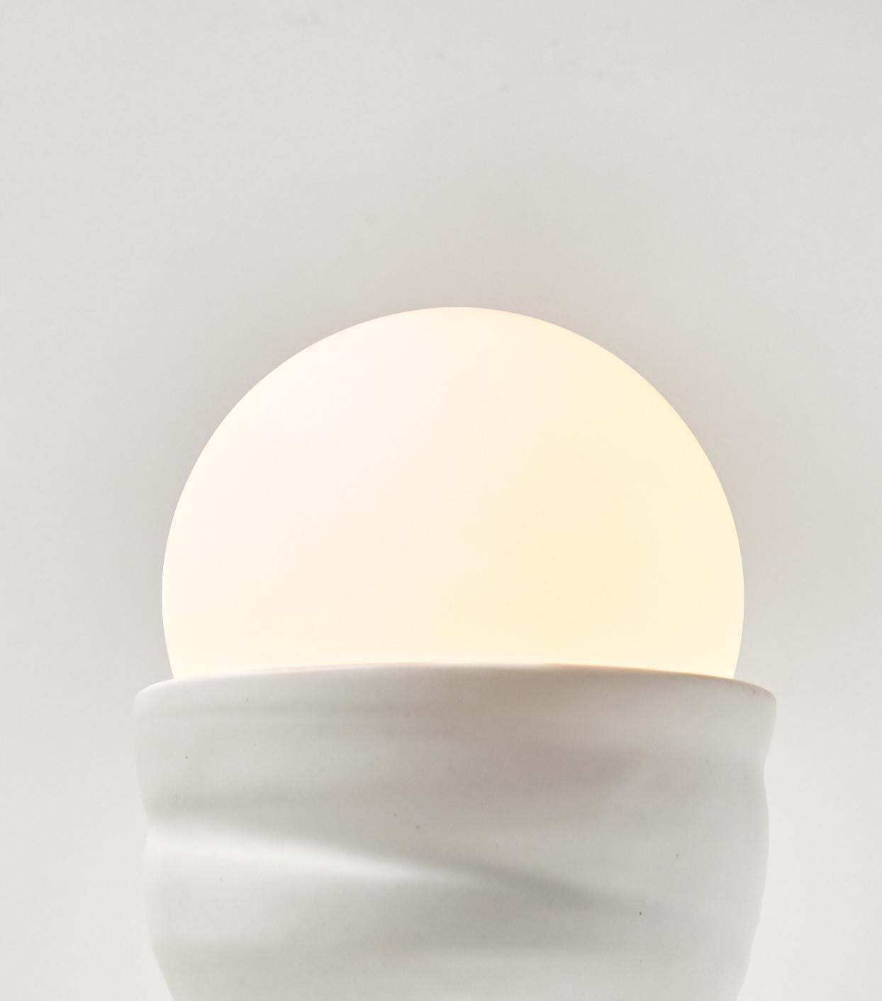Contemporary Original Egg Cup Ceramic Table Lamp by Erin Hupp For Sale