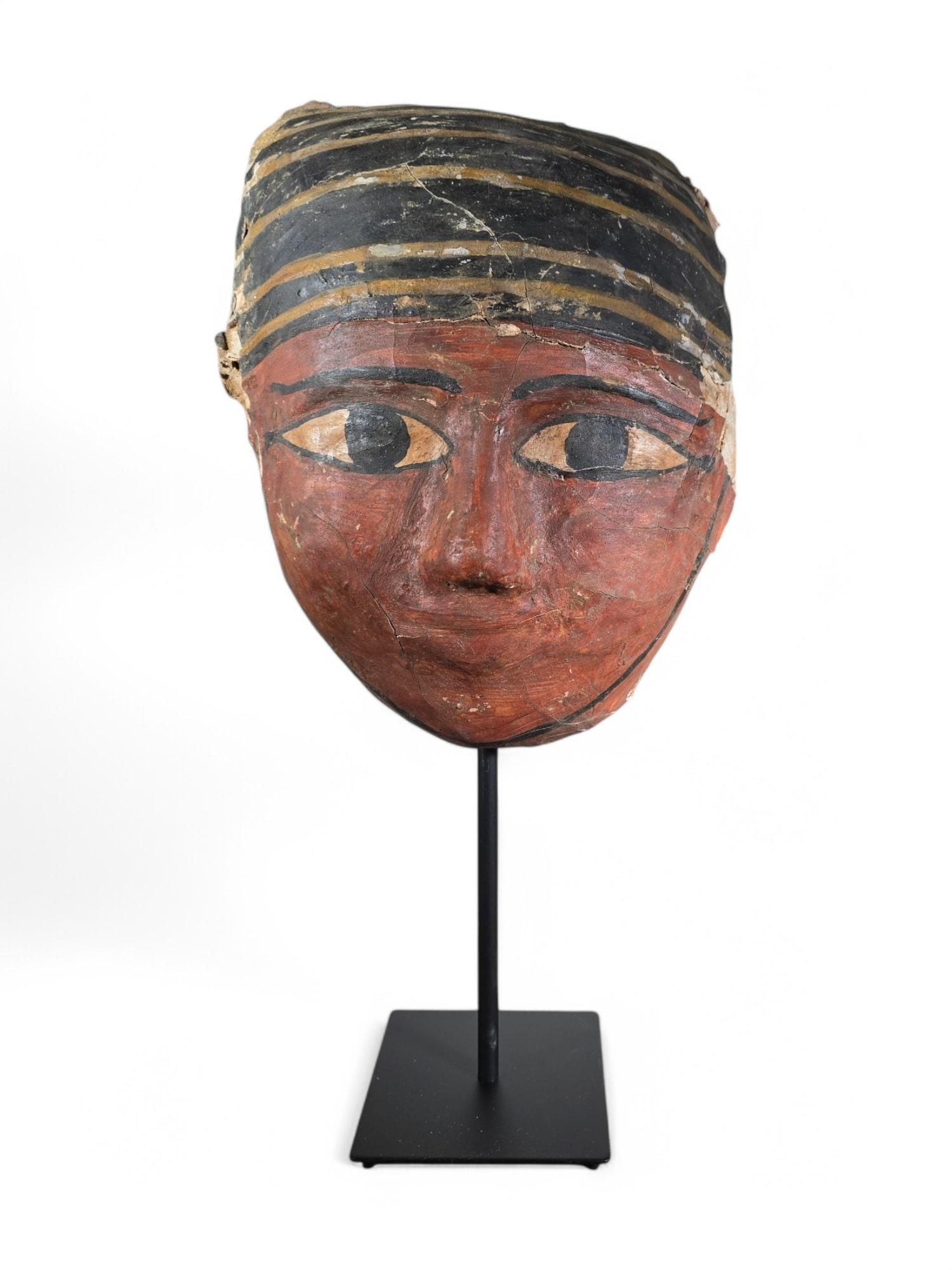 Original Egyptian Cartonnage Mask – Ptolemaic Period For Sale 5