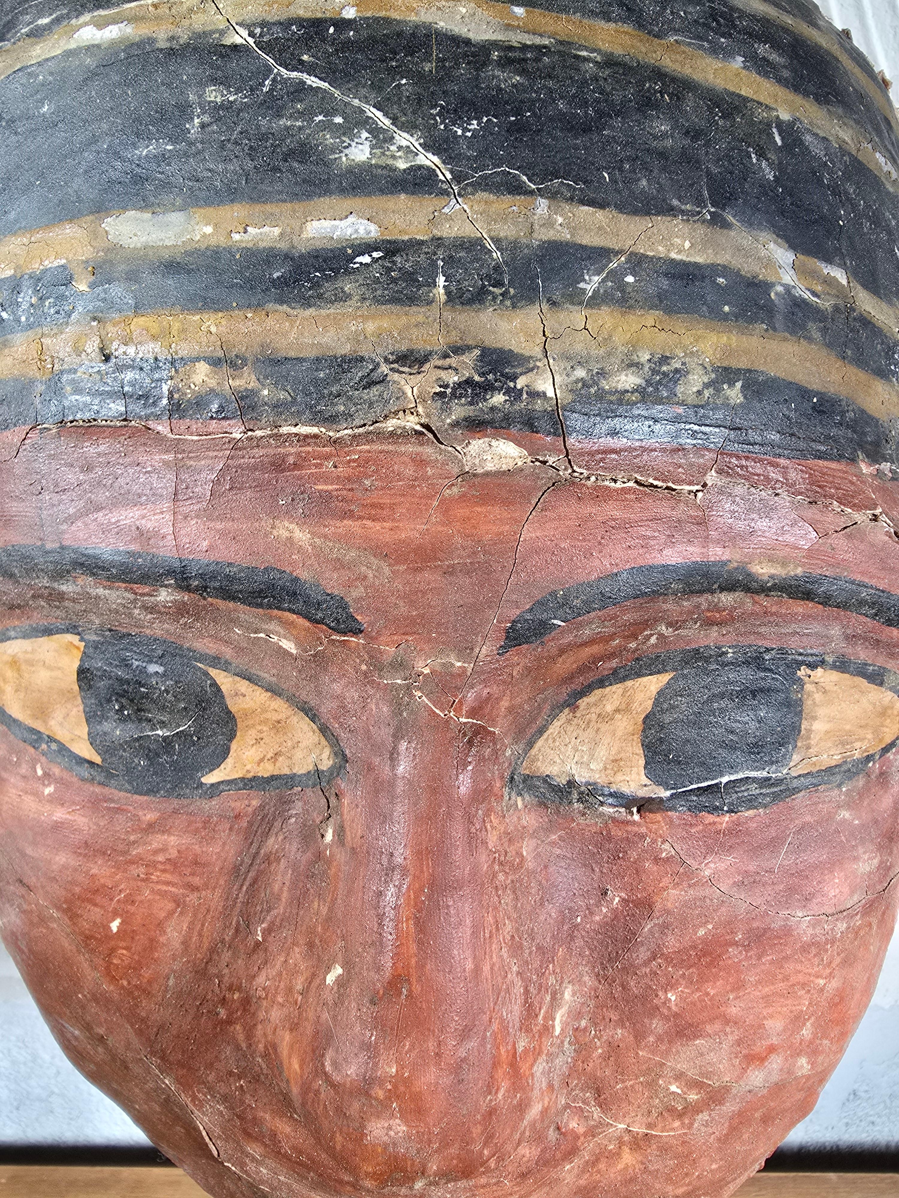 Gesso Original Egyptian Cartonnage Mask – Ptolemaic Period For Sale