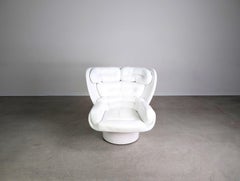 Original Elda Stuhl Joe Colombo Sessel Vintage Comfort Leder weiß