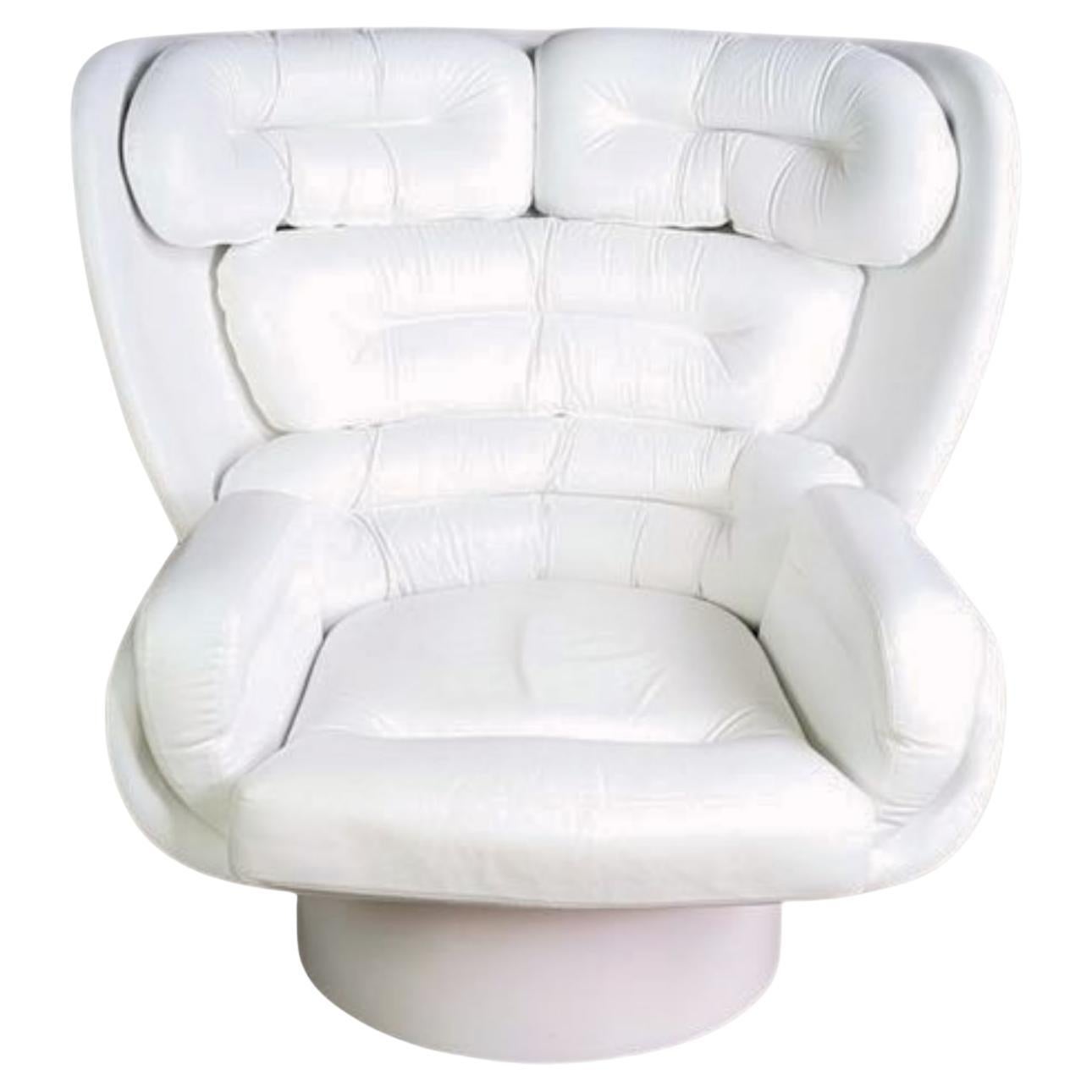 Original Elda chair Joe Colombo Sessel Vintage Comfort Leder weiß For Sale