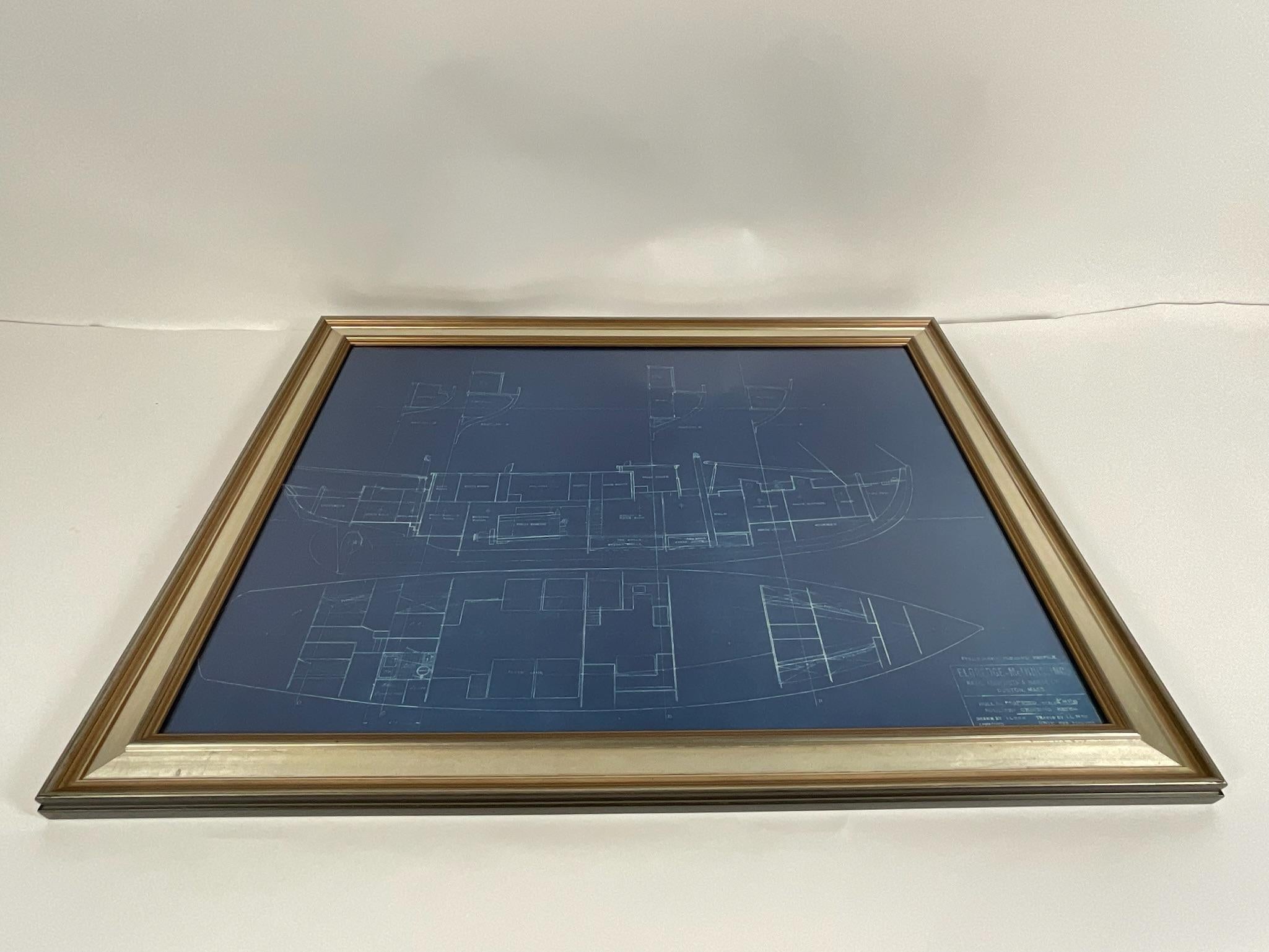 Original Eldredge McInnis Blueprint In Good Condition For Sale In Norwell, MA
