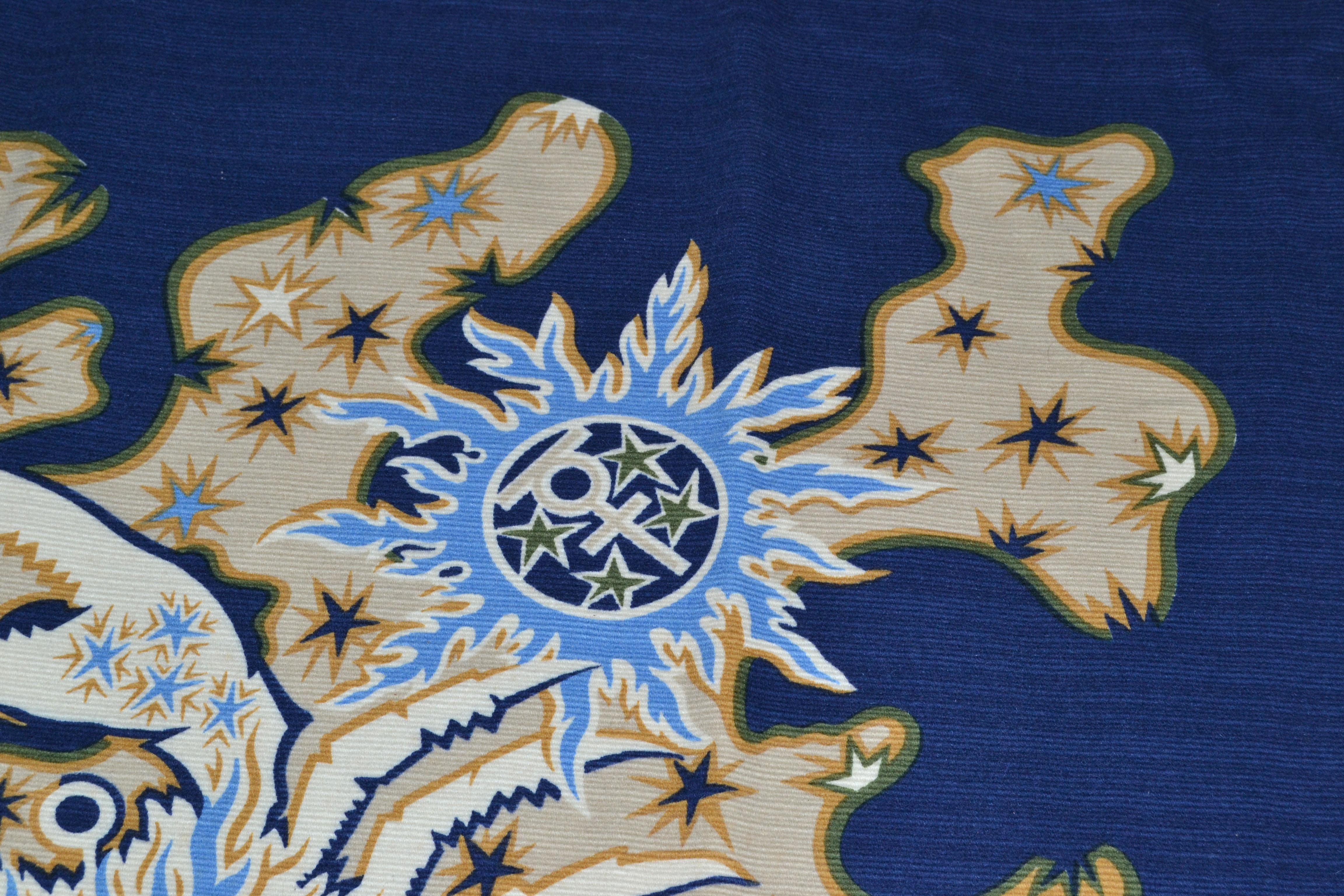 Hand-Woven Original Elie Grekoff Tapestry Zodiac Cancer Wool Paris Proof of Authenticity For Sale