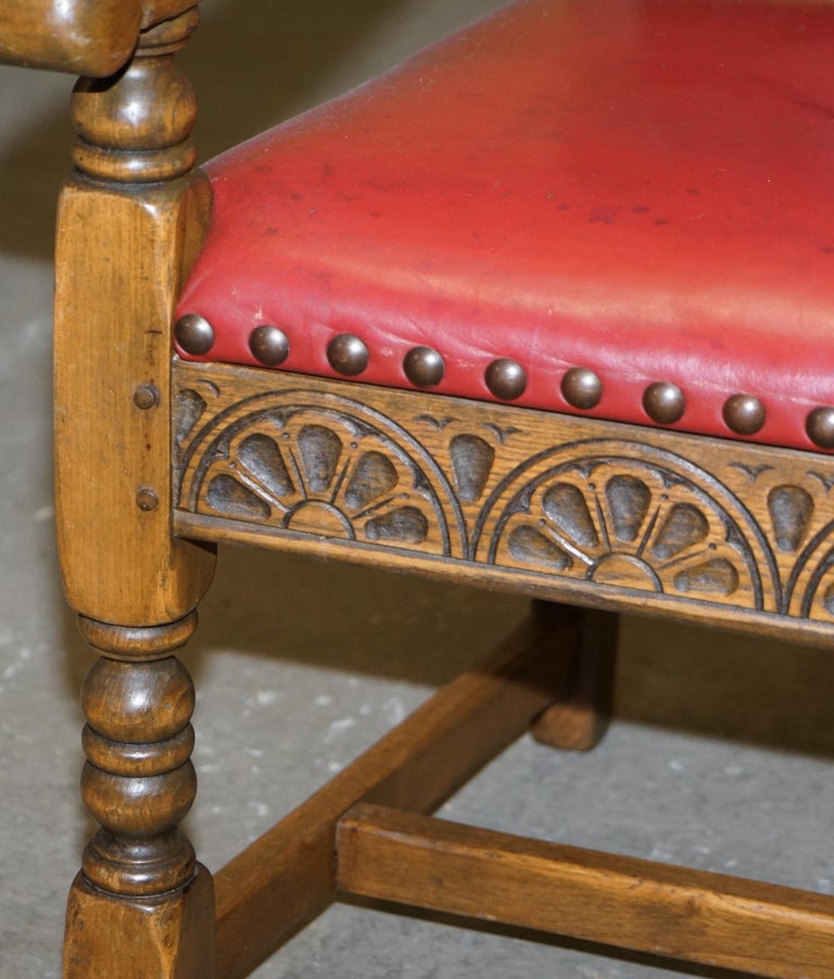 Original Elizabeth II Silver Jubilee Throne Armchair English Oxblood