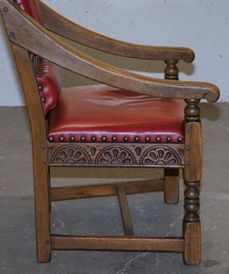 Original Elizabeth II Silver Jubilee Throne Armchair English Oxblood
