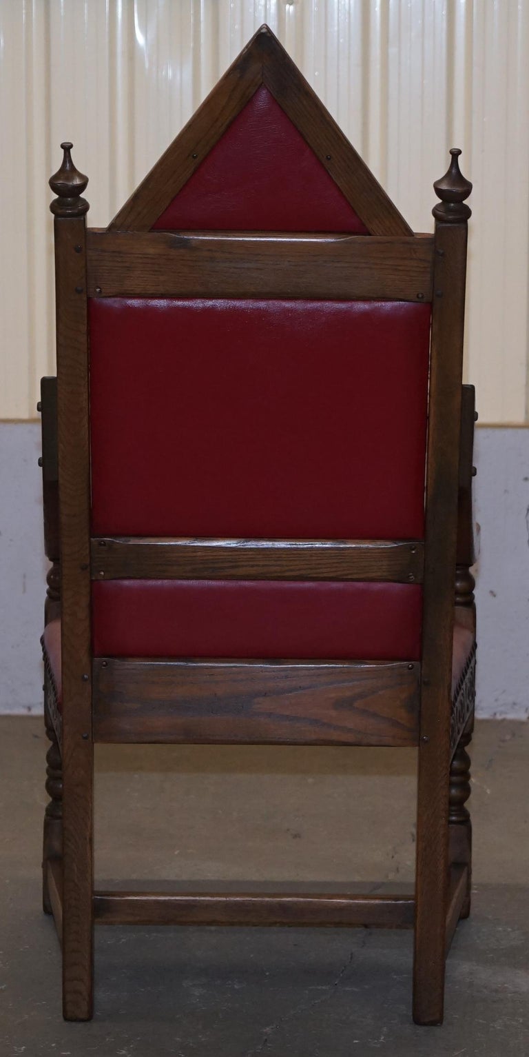 Original Elizabeth II Silver Jubilee Throne Armchair English Oxblood