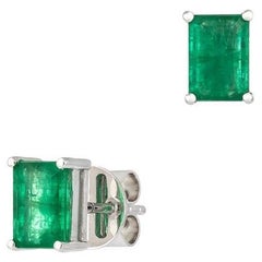 Fancy Natural Emerald 18k Diamonds Yellow Gold Earrings for Her For ...